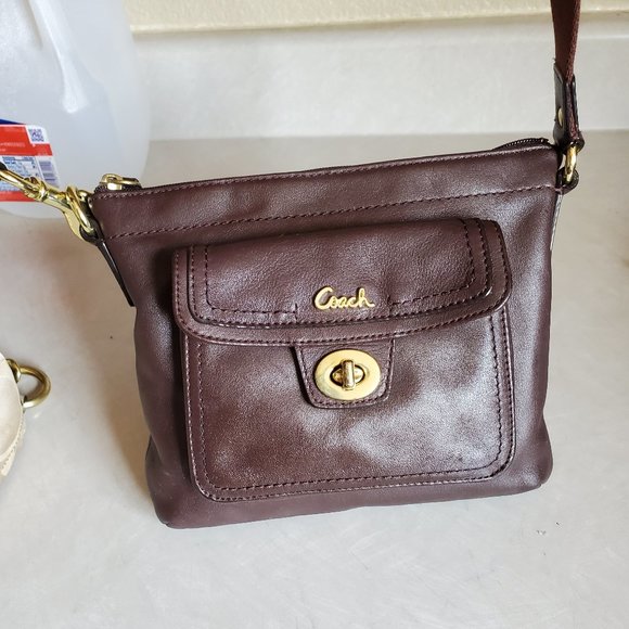 Euc Coach Brown Leather Crossbody Bag Purse - Picture 2 of 11